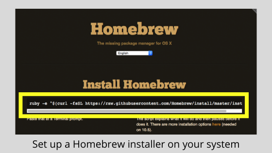 Set up a Homebrew installer on your system